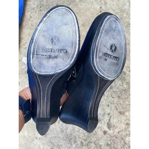 Cole Haan Classic Leather Clog Mule Womens Black US 8AA Made Brazil Preowned - Picture 6 of 9